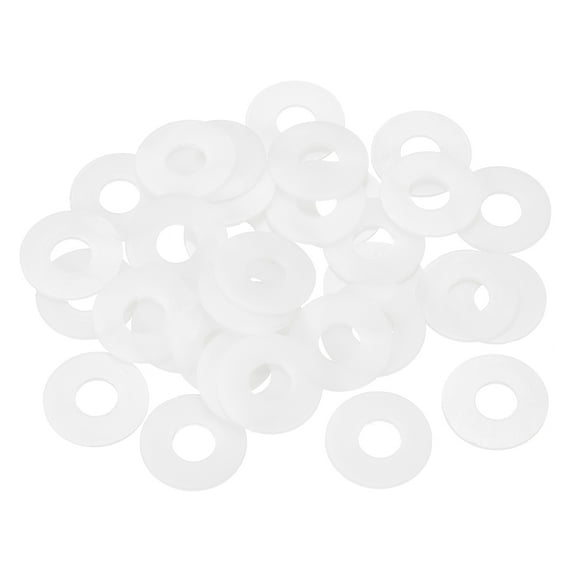 55Pcs M12 Nylon Flat Washers Plastic Washer 12mm ID 20mm OD 1mm Thick, White
