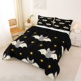 thumbnail image 2 of Manfei Cartoon Flying Bat Queen Comforter Set 3 Pieces, Halloween Spooky Animal Comforter Sets Queen, Black Gray Yellow,Black Reversible,1 Comforter and 2 Pillowcases, 2 of 6