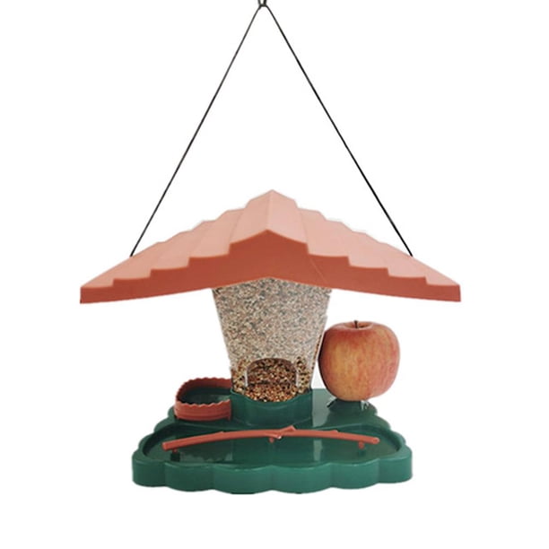 Comedero Para Pájaros Con Techo Para Colgar En El Exterior Comedero Para Pájaros Salvajes Para Decoración De Jardín Kearding PT002177-00