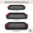 thumbnail image 2 of Nonstick Stackable Bakeware Set - Durable, Easy Release Baking Set, Red, 4 Pcs, 2 of 8