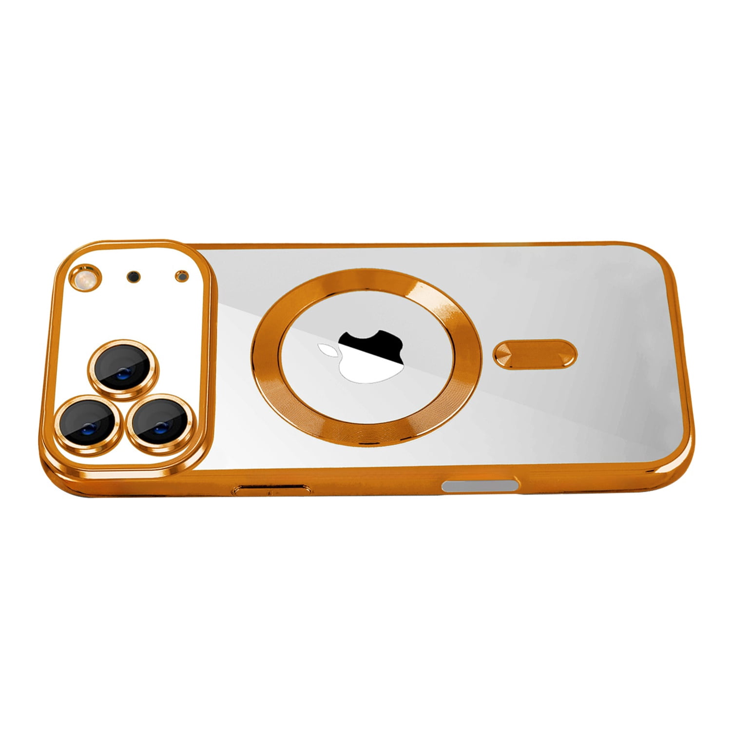 Anti-Scratch Wireless Charging Clear Case for iPhone 17 Pro Max - Rose Gold