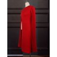 thumbnail image 3 of Women Party Dress Pleated Cloak Sleeve Elastic Bodycon Slim Fit Dresses Elegant Fashion Evening Christmas Birthday Outfits, 3 of 3
