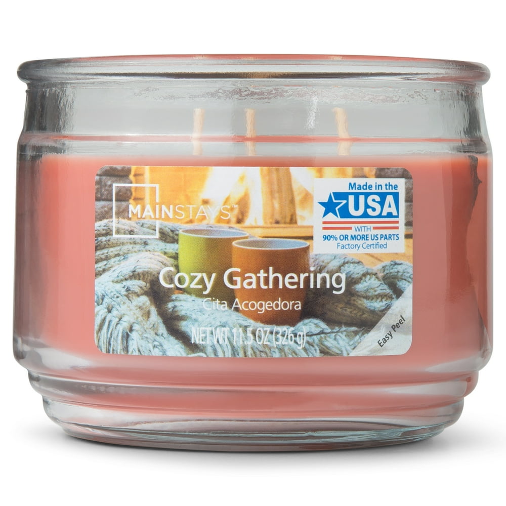 Mainstays 3Wick Table Top Candle, 11.5 oz., Cozy Gathering Walmart