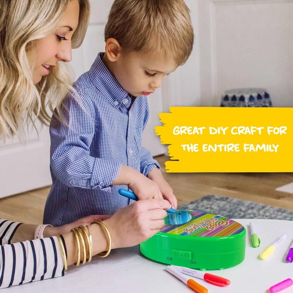 Mini Decorator Kit Arts and Crafts Set - Includes Egg Decorating Spinner and 6 Markers [Packaging May Vary]