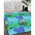 thumbnail image 3 of Ahgly Tapis d'Intérieur Lavable en Machine Carré Turquoise Vert, 4 Pieds Carré, 3 of 7