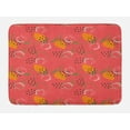 thumbnail image 1 of Fruit Art Bath Mat, Exotic Mango Fruits and Dotted Silhouettes in Continuous Pattern, Plush Bathroom Decor Mat with Non Slip Backing, 29.5" X 17.5", Coral Marigold Fern Green, by Ambesonne, 1 of 2