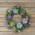 thumbnail image 5 of Succulent Mix Spiral Vine Artificial Wreath, 22-Inch, 5 of 5
