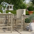thumbnail image 3 of Wildridge Classic 3-Piece 40" High Bar Set, Weathered Wood - Outdoor Weather Resistant Recycled Plastic Furniture for Patio, 3 of 6