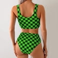 thumbnail image 3 of Women's High Waisted Bikini Sets for Women Tummy Control Swimsuits Neon Two Piece V Neck Drawstring Bathing Suits Gibobby(S,Green), 3 of 5