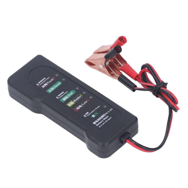 Battery Fault Detector, High Sensitivity Car Battery Tester Multifunctional Compact Size 6 LED Display For 12V Auto Battery