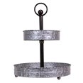 thumbnail image 2 of Zeckos Metal Rustic Round Two Tier Country Farmhouse Serving Tray, 2 of 7