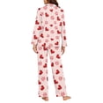 thumbnail image 6 of DISNIMO Dog Paw Heart Print Pajama for Women Set Long Sleeve Sleepwear 2 Piece Pjs Set with Long Pants Comfy Button Down Lounge Wear Sets Loose Fit Nightwear with Pocket, L, 6 of 7