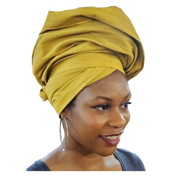 Gold Cotton African Head Wrap