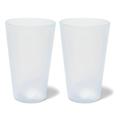 Silipint: Silicone Pint Glasses: 2 Pack Icicle -16oz Reusable Unbreakable Cups, Flexible, Hot/Cold, Non-Slip Easy Grip