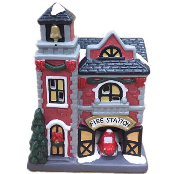 Décoration de Noël mini caserne des pompiers Import-Creative Design