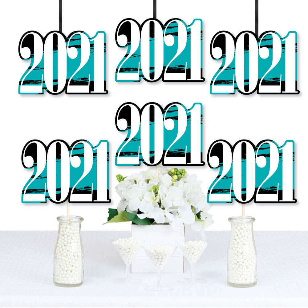 Big Dot Of Happiness Teal Grad 21 Best Is Yet To Come 21 Decorations Diy Turquoise Graduation Party Essentials Set Of Walmart Com Walmart Com