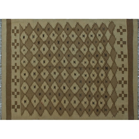 Winchester Tana Ivory/Brown Rug, 4'9" x 6'5"