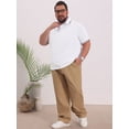 thumbnail image 2 of DARING DIVA Men's Big Tall Contrast Trim Short Sleeve Work Office Golf Shirts 2XL White, 2 of 7