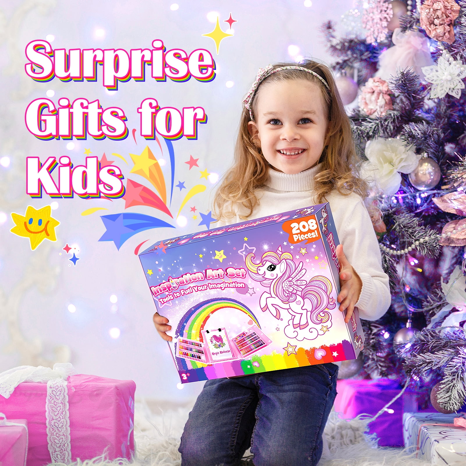 Art Supplies for Kids 6-8, 208 Pcs Drawing Kits for Kids Age 8-12, Colored Pencils Set with Sketch Pads,Oil Pastels,Crayons,Art Kits 3-12 Year Old Boys Girls Gifts