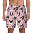 thumbnail image 2 of Picia French Bulldog pattern Mens Swim Trunks with Compression Liner Stretch Beach Shorts Quick Dry with Zipper Pockets No-Chafing Board Shorts-Small, 2 of 9