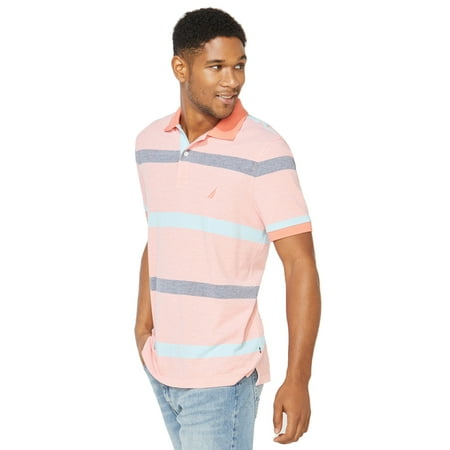 Nautica Men's Classic Fit Striped Polo Shirt, Living Coral, XX-Large
