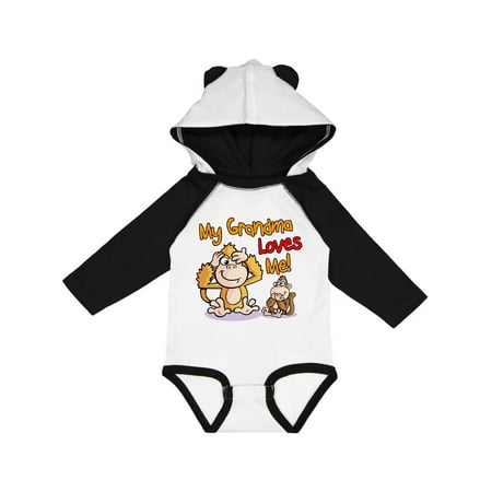 

Inktastic My Grandma Loves Me Monkey Gift Baby Boy or Baby Girl Long Sleeve Bodysuit