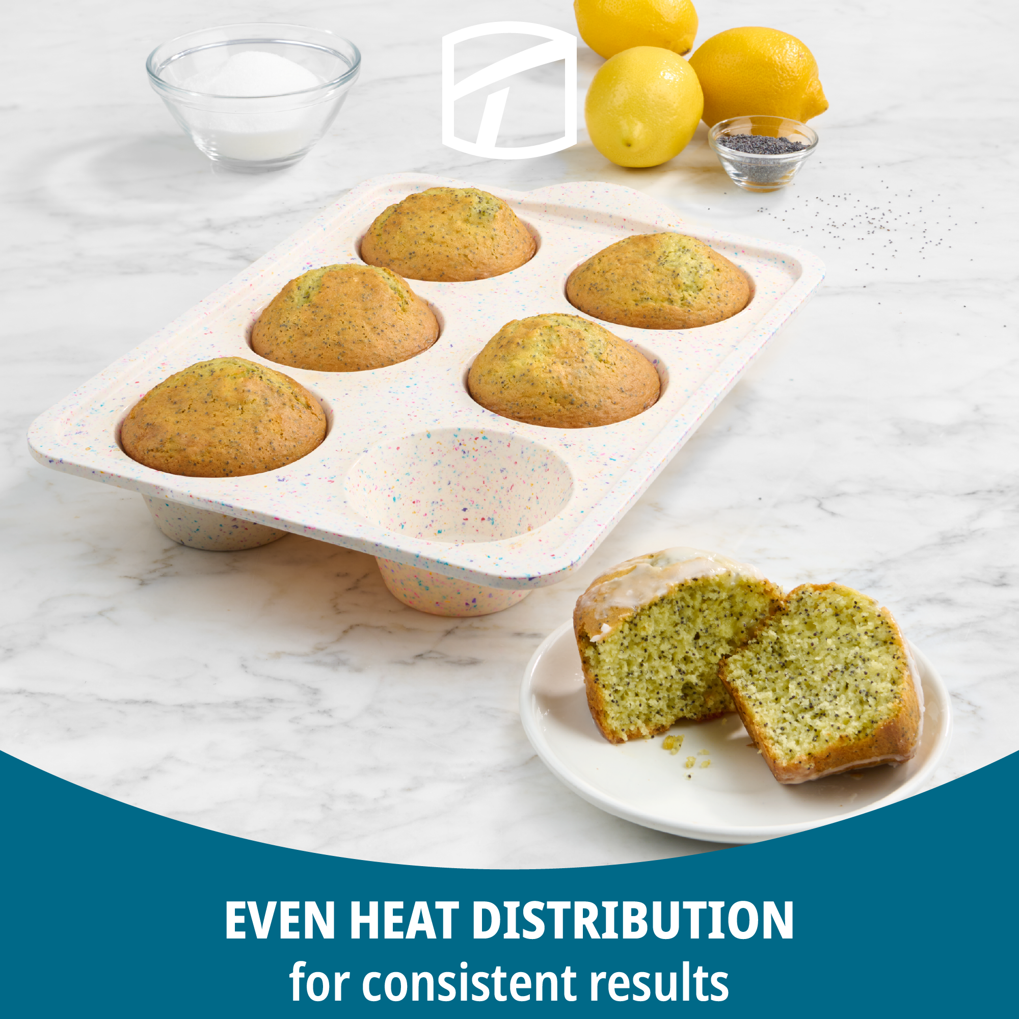 Trudeau 6-Cup Jumbo Silicone Muffin Pan With Steel Frame photo 6
