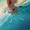 thumbnail image 5 of Ambesonne Tropical Jigsaw Puzzle Durable Cardboard, Ocean Holiday Landscape, 1000 pcs, Petrol Blue Mint Green, 5 of 6