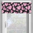 thumbnail image 4 of Ambesonne Diamonds Valance & Curtain, Romatic Heart Shapes, 55"x45", Pale Pink Black, 4 of 6