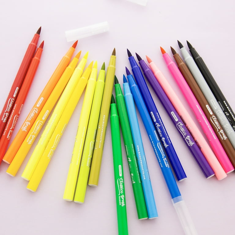 BAZIC 12 Classic Colors Fine Line Washable Markers Bazic Products