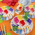 thumbnail image 3 of EcoQuality 7" inch Disposable Round Birthday Balloons Plastic Serving Plates, China Like Party Plates, Heavy Duty Dinner Serving Plate, Platter, Weddings, Baby Showers, Catering, Non Toxic (288), 3 of 3