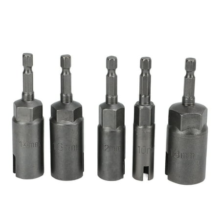 

WonderfulMart 5 Pcs 1/4inch Hex Shank Power Wing Nut Driver Slotted Wing Nut Drill Sleeve Wrench for Electric Hand Drill
