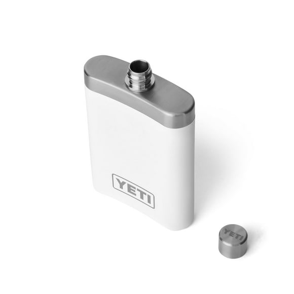 Frasco YETI de 200 ml, acero inoxidable 18/8, con embudo, color blanco