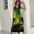 thumbnail image 5 of Jamaica Womens Night Club Maxi Dress V Neck Sleeveless Bohemia Long Dresses, 5 of 9