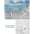 thumbnail image 3 of Beach Ocean Tie Up Curtains for Windows 45 Inch Length Balloon Curtains Kitchen Adjustable Balloon Window Shade Summer Seaside Sea Waves Blue Sky Cloudy Tie Up Valance Bathroom Curtain Window 34"x45", 3 of 6