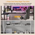 thumbnail image 4 of Loft Bed with Stairs and Wardrobe, Queen Size Metal Loft Beds Frame with L-Shape Desk and LED Lights, Loft Bed Queen with USB Charging Station, Gaming Loft Bed No Box Spring Needed-Black, 4 of 9
