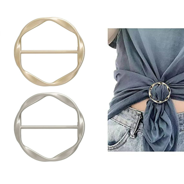 XUZHAN 4PCS Silk Scarf Ring Clip T-Shirt Tie Clips for Women