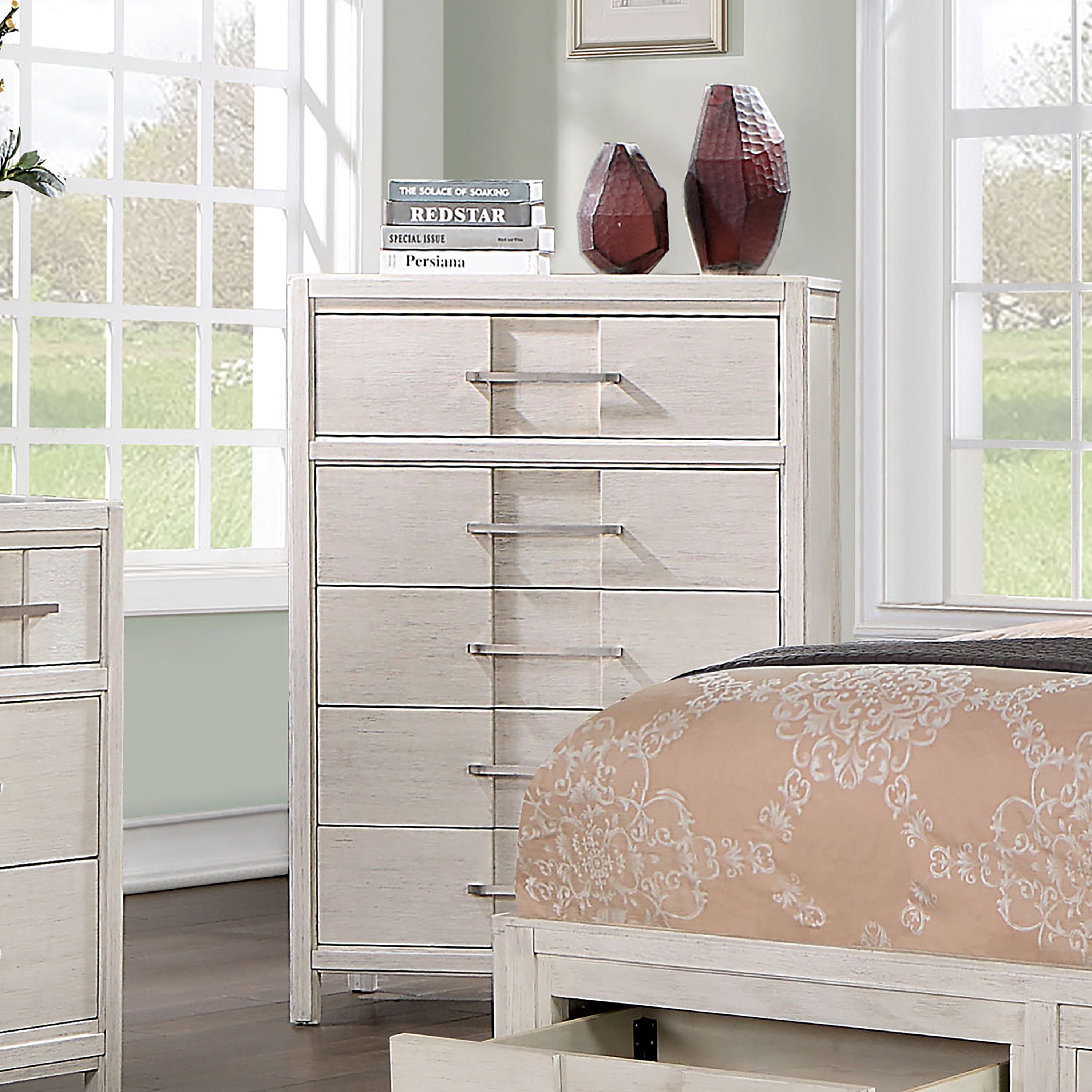 Furniture of America Austin Adult Transitional 5-Drawer Vertical Dresser, White