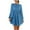 Sky Blue, variant on biudgviw Flowy Dresses for Women Lounge Long Sleeve Crewneck T-Shirts Dress Fall Elegant Warp Knot Pleated Party Dress