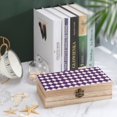 thumbnail image 4 of 7.9×2.3 In Wooden Boxes Durable Easy To Use Dustproof Prevent Slippery Delicate And Cabinet Violet Retro Houndstooth_2, 4 of 8