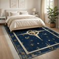 thumbnail image 3 of ODIKA 8'x10' Washable Area Rug Non-Shedding, Easy Care, Compass Boat Retro Maritime Rectangular Weathered Navy Round for King Size Bedroom Under Bed, Master Suite, 3 of 7