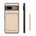 thumbnail image 4 of Cutyskin Carbon Fiber Texture PU Leather Case for Google Pixel 7a, with Detachable Card Holder, Compatible Magsafe Charging, Ultra Thin Design Shockproof Phone Case for Google Pixel 7a, Khaki, 4 of 6