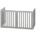 thumbnail image 3 of Favory  Pet Dog Gate, Foldable Freestanding Dog Door 4 Panel, White Wooden Z Shape Step Over Pet Fence for Entryway, Stairs, Doorway,Gray, 3 of 9