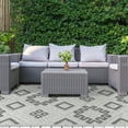 thumbnail image 1 of BNM Diamonds Indoor Outdoor Area Rug, 6' x 8' 10", Slate, 1 of 8