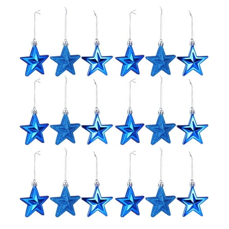 WEAVILUX 18Pcs Chic Hanging Star Christmas Decorations Plastic for Festive Atmosphere in Stores