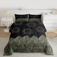 thumbnail image 2 of Castle Fairy Tree Leaves Girl Twin Comforter Sets,Black Golden Bedding Set, 2 of 8