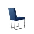 thumbnail image 4 of Chaises Latérales Simplistes en Velours Bleu Marine avec Base Chromée Argentée (Ensemble de 2), 4 of 5