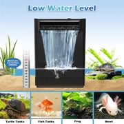 290GPH Turtle Tank Filter for 40-85 Gallon, Turtle Filter Low Water Level Available and Flow Adjustable, Turtle Water Filter for Shrimps Amphibians