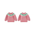 thumbnail image 3 of Loicainy Toddler Baby Irish Knit Sweater 6 9 12 18 24 Months 2T 3T 4T 5T Shamrock Embroidery Crew Neck Long Sleeve Tops, 3 of 10