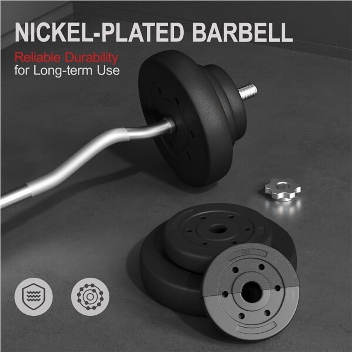 LINJH 44lbs Weights Barbell Weight Set Olympic Curl Bar with Weights for Home Gym